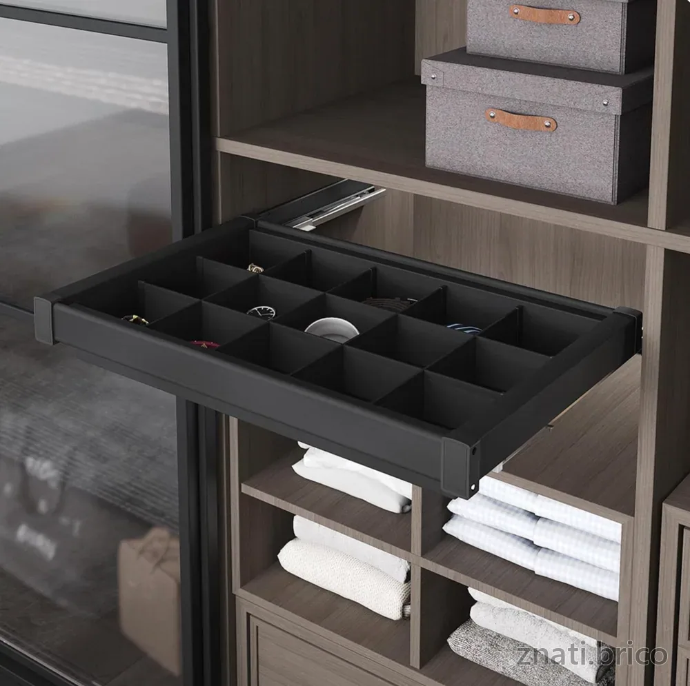 ETAGERE AVEC DIVISIONS COULISSANTE 80CM "760 - 790 x 475 x 100" ANTHRACITE