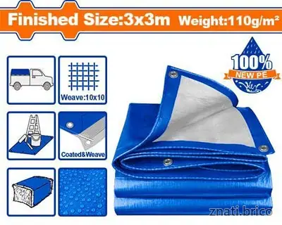 WADFOW Bache de protection 3x3m WTQ1833