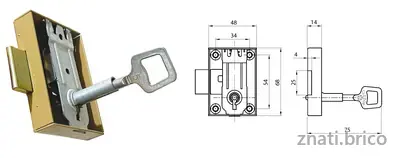 SERRURE DE PLACARD EN APPLIQUE À CLÉ C10