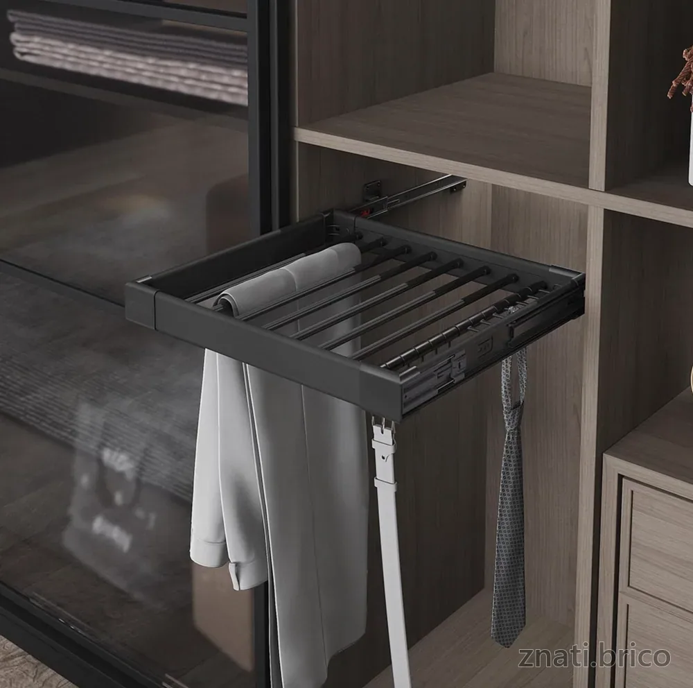 PORTE PANTALONS/CRAVATES/CENITURES 80CM "750 - 780 x 470 x 95" ANTHRACITE