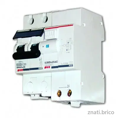 DISJONCTEUR DIFFERENTIEL MODULAIRE 1 POLE PLUS NEUTRE 10A COURBE C 300MA