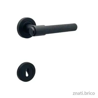 Özen Handles ZK62 Punch Poignée de porte de chambre avec rosace noire mate