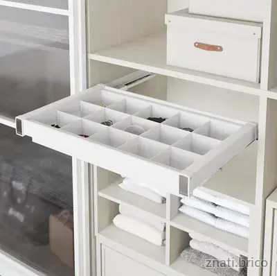 ETAGERE AVEC DIVISIONS Aluminium BLANC COULISSANTE 80CM "760 - 790 x 475 x 100"