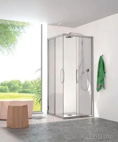 ESPACE DOUCHE TANA en angle 2 portes coulissantes + 2 éléments fixes