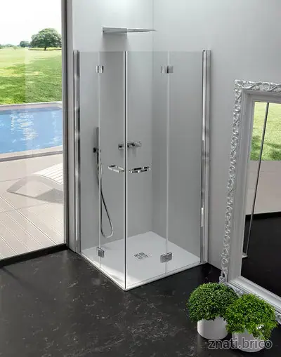ESPACE DOUCHE VOLTA en angle 2 portes repliables