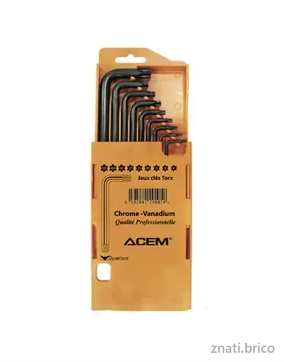 JEUX CLES MALES COUDÉES TORX EN BOITE 9PCS