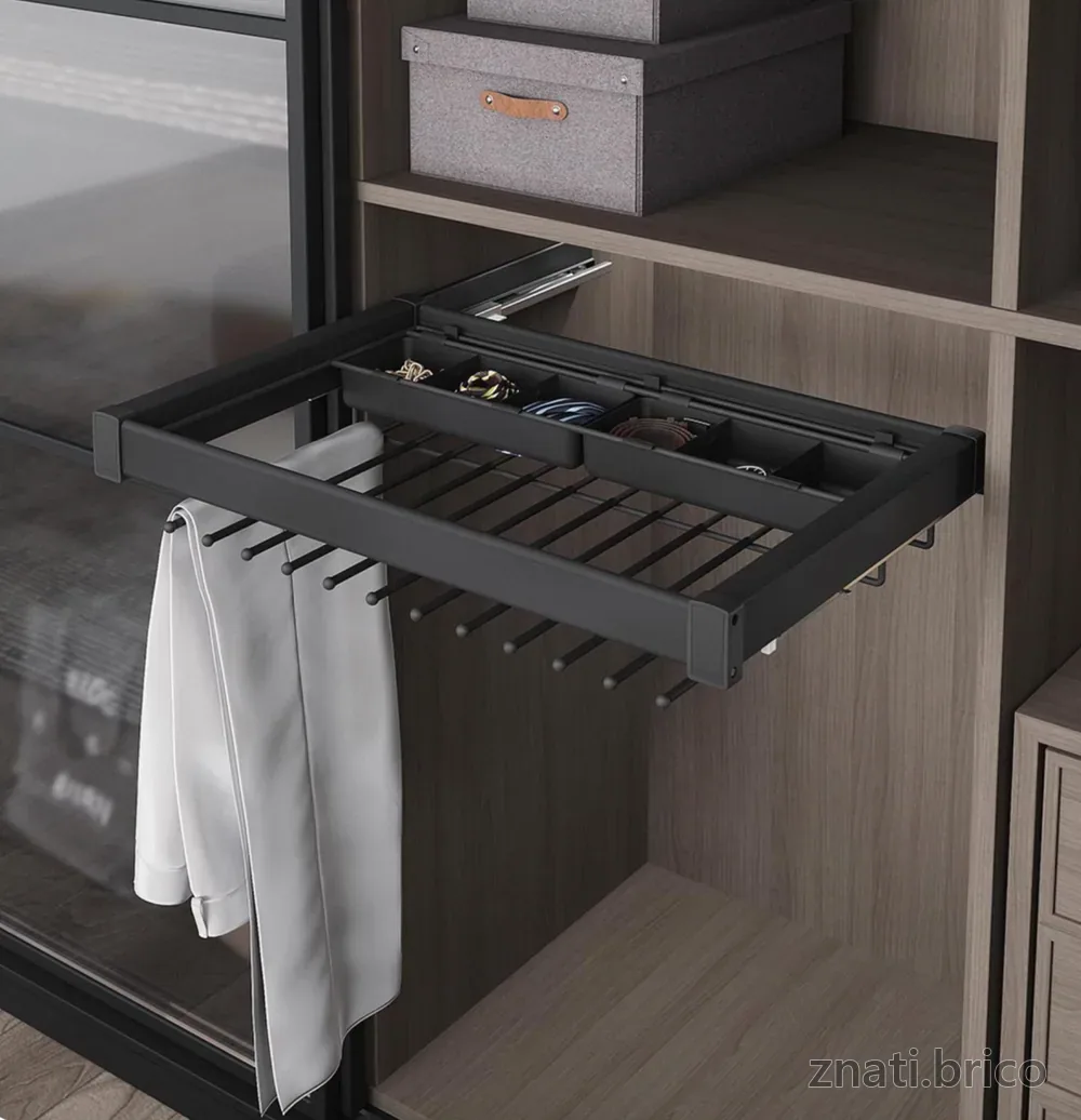 PORTE PANTALONS ET CEINTURES 80CM "760 - 790 x 475 x 125" ANTHRACITE