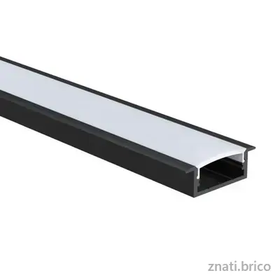 PROFILE PORTE LED ENC 3M NOIR+COUV