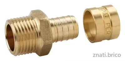 RACCORD DROIT G1/2" M PER16 A GLISSEMENT