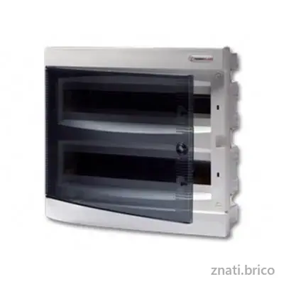 COFFRET PLASTIQUE 2 RANGÉES AVEC BARETTE DE TERRE (1 PORTE )