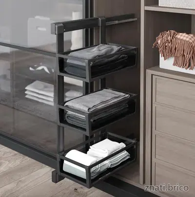 COLONNE PORTE VETTEMENTS Aluminium 3PANIERS "325 x 475 x 1000"  ANTHRACITE