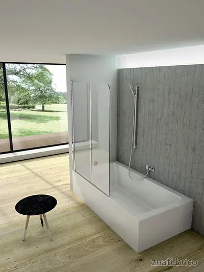 ESPACE DOUCHE RIO sur baignoire 1 porte repliable battante
