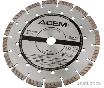 DISQUE À TRONÇONNER DIAMANTÉ POUR GRANIT