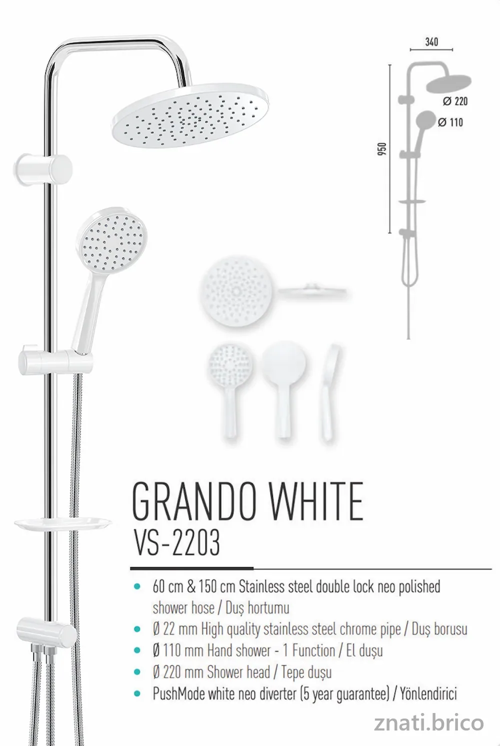 VALTEMO, GRANDO WHITE RAIN SET