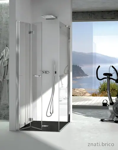 ESPACE DOUCHE VOLTA en angle 1 porte repliable + 1 côté latéral fixe