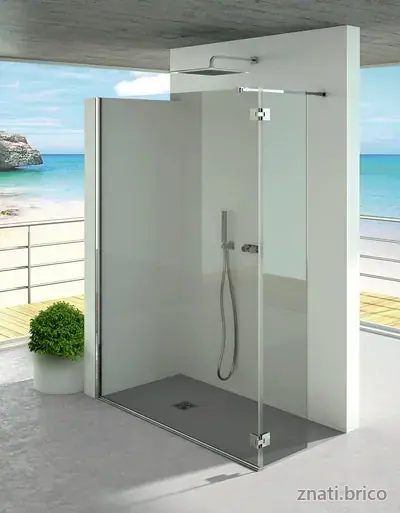 ESPACE DOUCHE NIAGARA paroi fixe avec une porte battante