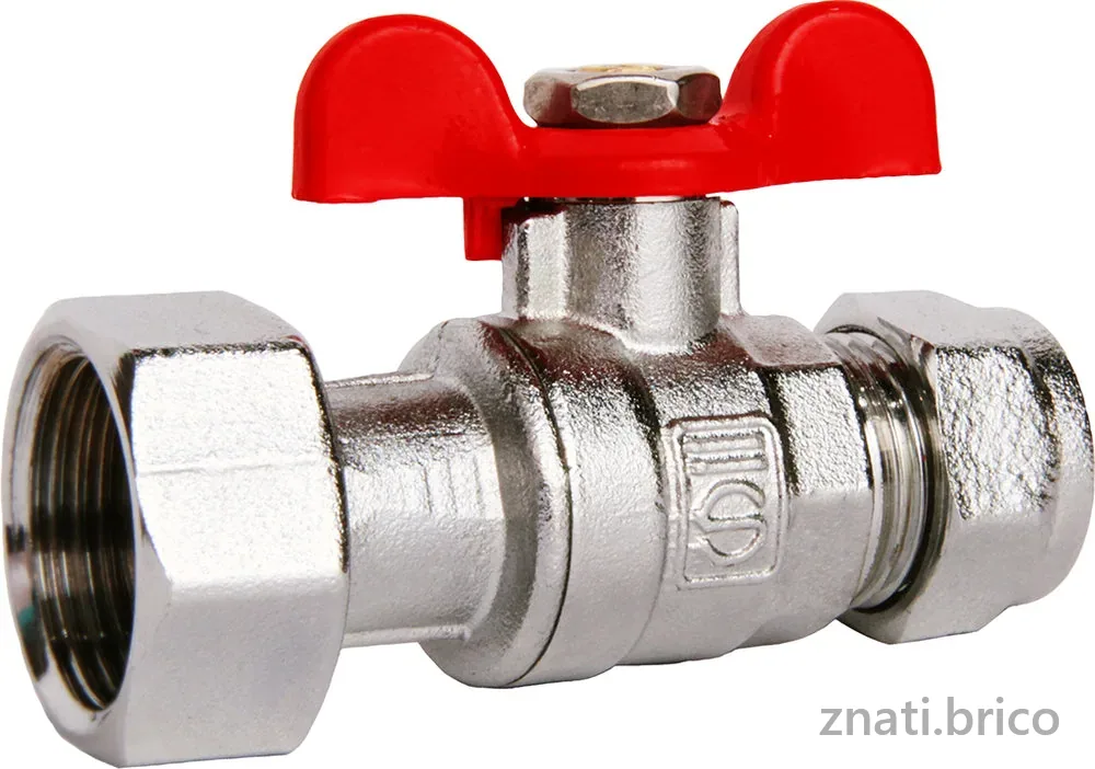 VANNE A BS MODE ECROU LIBRE AVEC PAPILLON POUR TUBE MULTICOUCHE