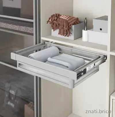 TIROIR PORTE VETEMENT Alluminium FIXATION HAUT 90CM "850 - 880 x 470 x 160"