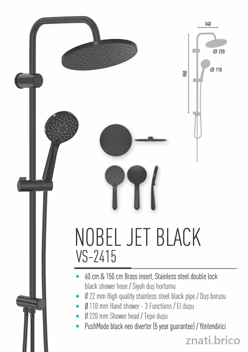 VALTEMO, NOBEL JET BLACK RAIN SET