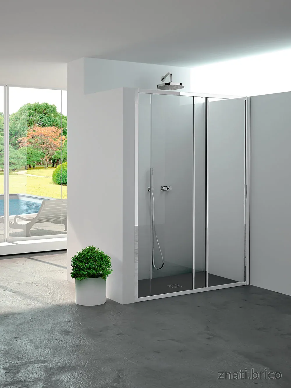 ESPACE DOUCHE LENA niche 1 porte coulissate + 1 élément fixe