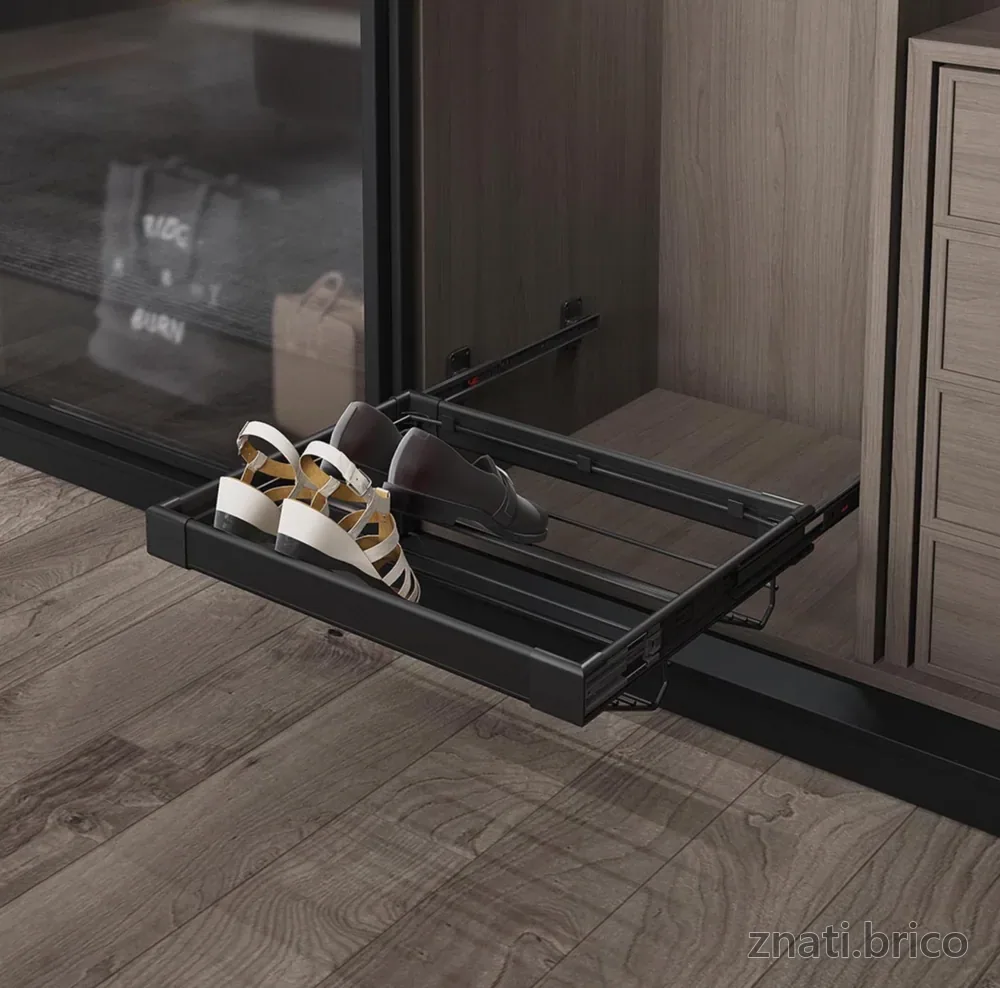 ETAGERE PORTE CHAUSSURE COULISSANTE 90CM "850 - 880 x 470 x 170" ANTHRACITE