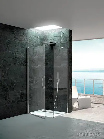 ESPACE DOUCHE RIO en angle 1 porte battante + 1 côté fixe