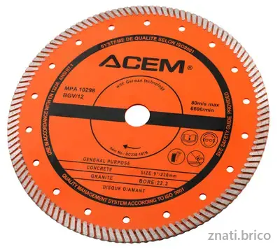 DISQUE À TRONÇONNER DIAMANTÉ POUR MATÉRIAUX DE CONSTRUCTION