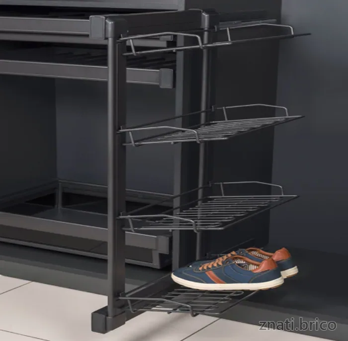 Porte chaussure aluminium "325 x 475 x 1000" ANTHRACITE