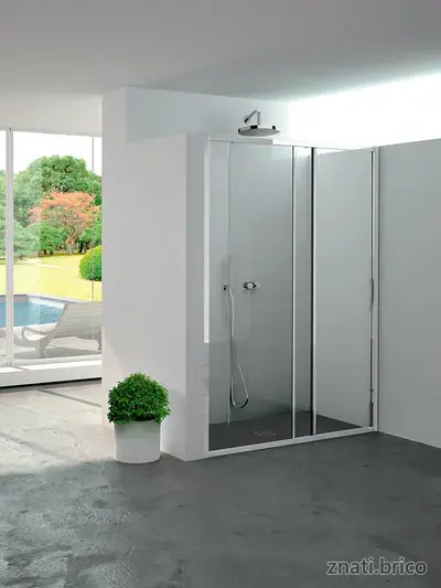 ESPACE DOUCHE LENA niche 1 porte coulissate + 1 élément fixe