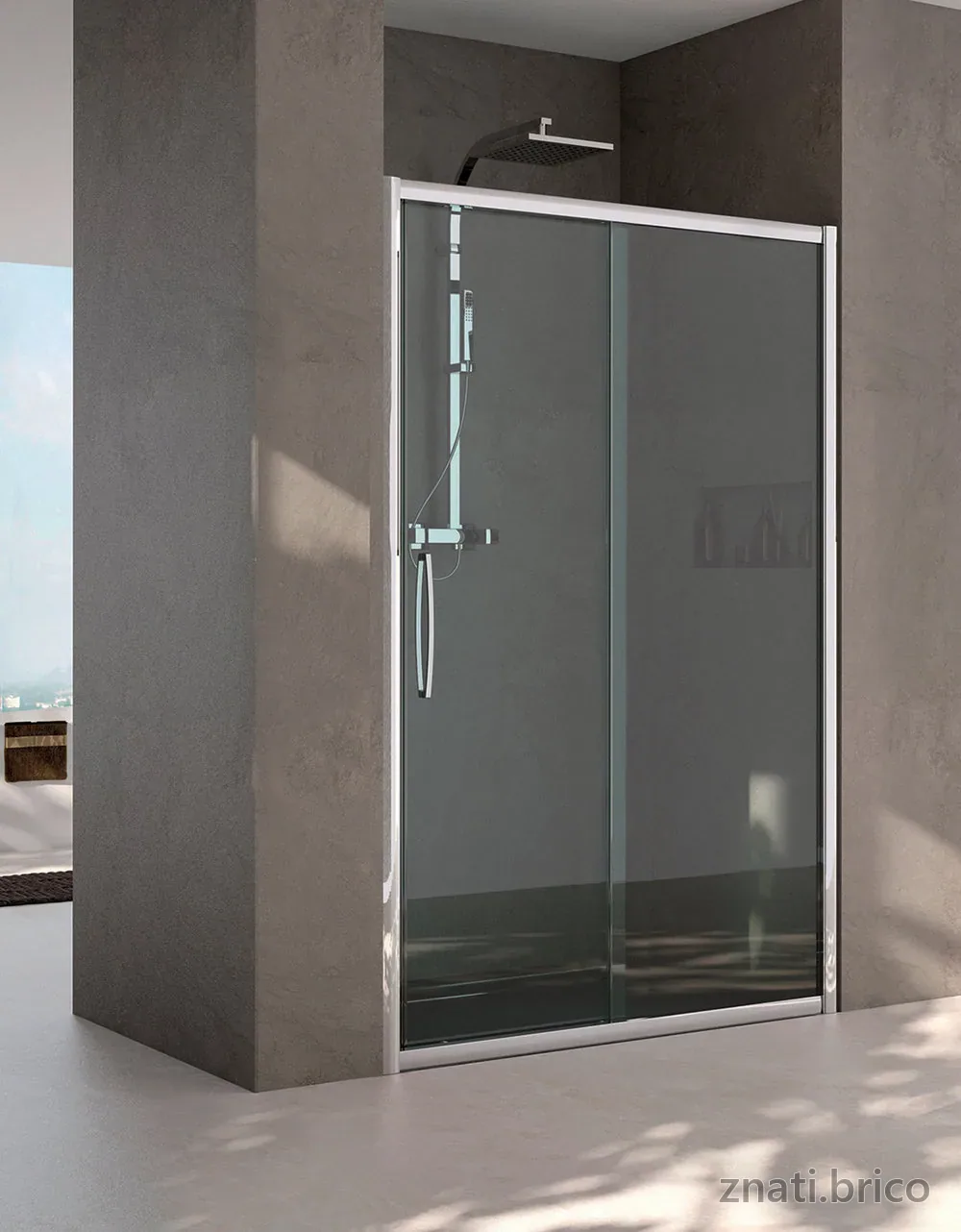 ESPACE DOUCHE TANA niche 1 porte coulissante + élément fixe