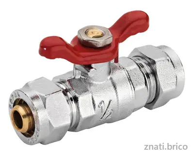 VANNE A BS MM AVEC PAPILLON POUR TUBE MULTICOUCHES