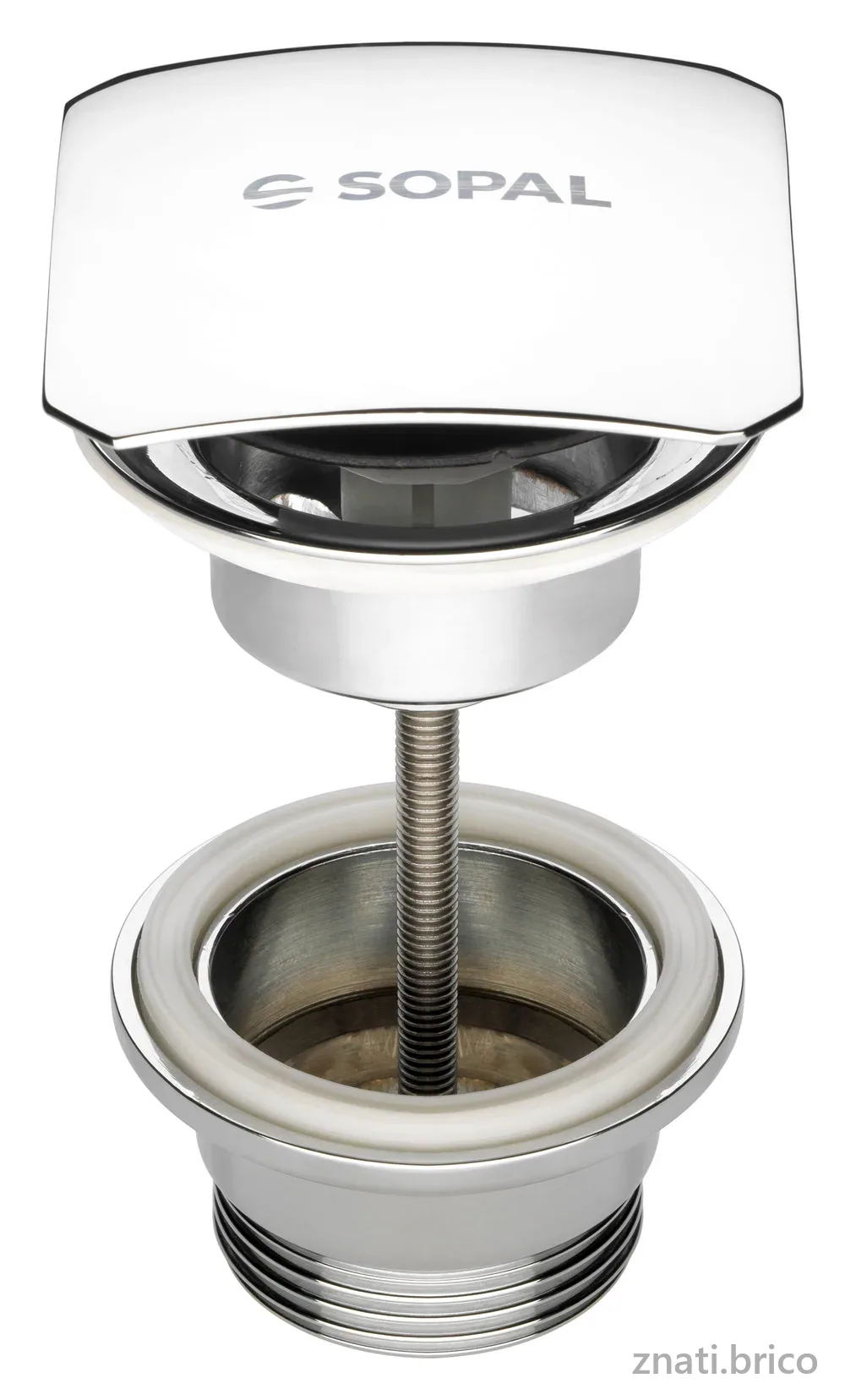 BONDE DE LAVABO CLIC CLAC CARREE EN LAITON