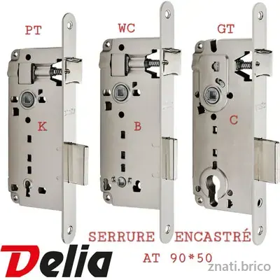 Serrure encastre DELIA AT 90*50
