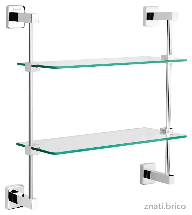 Tablette double en verre Ward