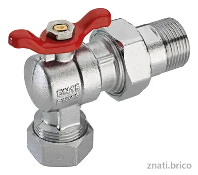 VANNE A BS EQUERRE ECROU + BUSE POUR TUBE MULTICOUCHES