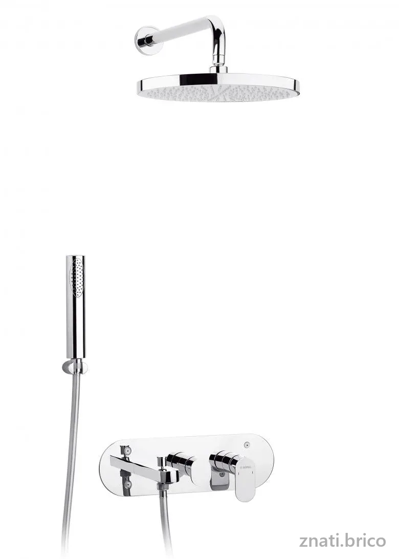 Kit mitigeur de bain-douche encastré 3 sorties Sfax