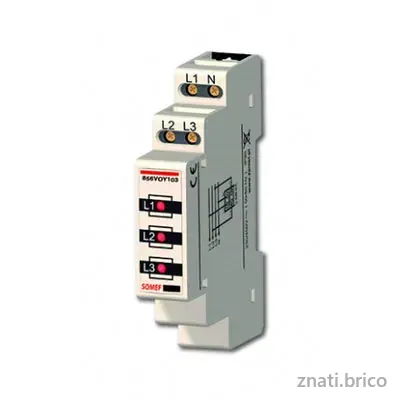 VOYANT DE SIGNALISATION RAIL DIN TRIPHASE LED ROUGE