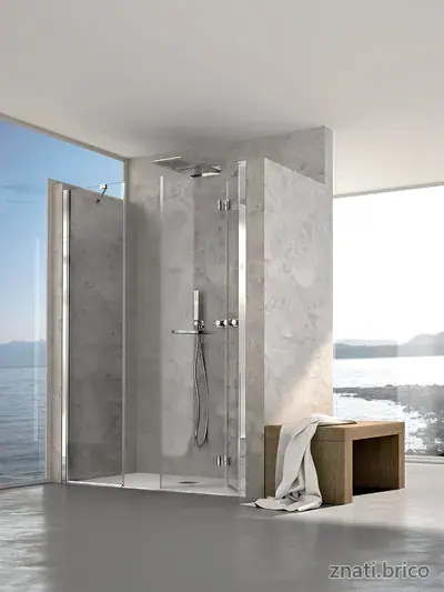 ESPACE DOUCHE VOLTA niche 1 élément fixe + 1 porte repliable