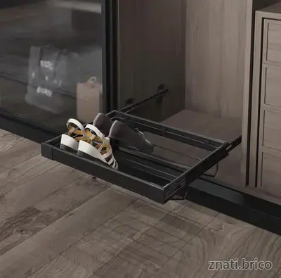 ETAGERE PORTE CHAUSSURE COULISSANTE 90CM "850 - 880 x 470 x 170" ANTHRACITE