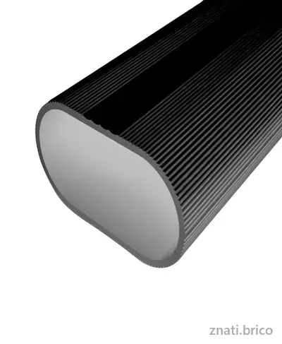 TUBE OVAL ALLUM 30//15 NOIR MAT PAR METRE