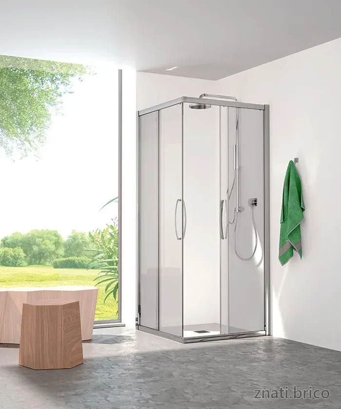 ESPACE DOUCHE TANA en angle 2 portes coulissantes + 2 éléments fixes
