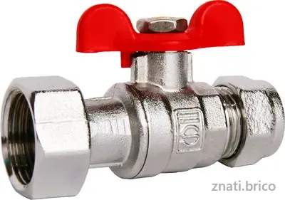 VANNE A BS MODE ECROU LIBRE AVEC PAPILLON POUR TUBE MULTICOUCHE