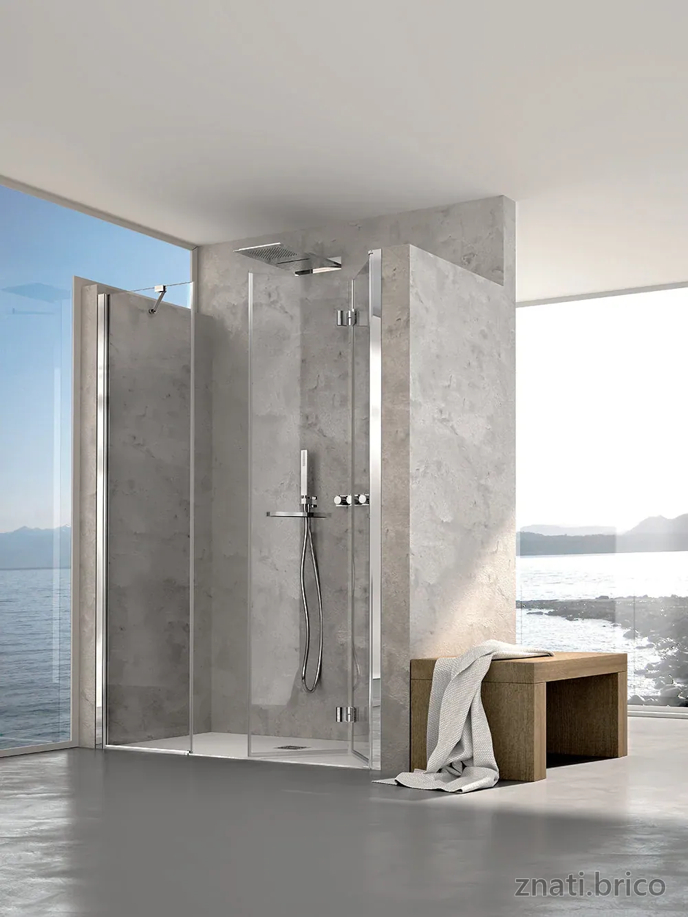 ESPACE DOUCHE VOLTA niche 1 élément fixe + 1 porte repliable